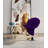 Curl Modern Wool Blend Upholstered Metal Swivel Accent Chair in Purple-90541000