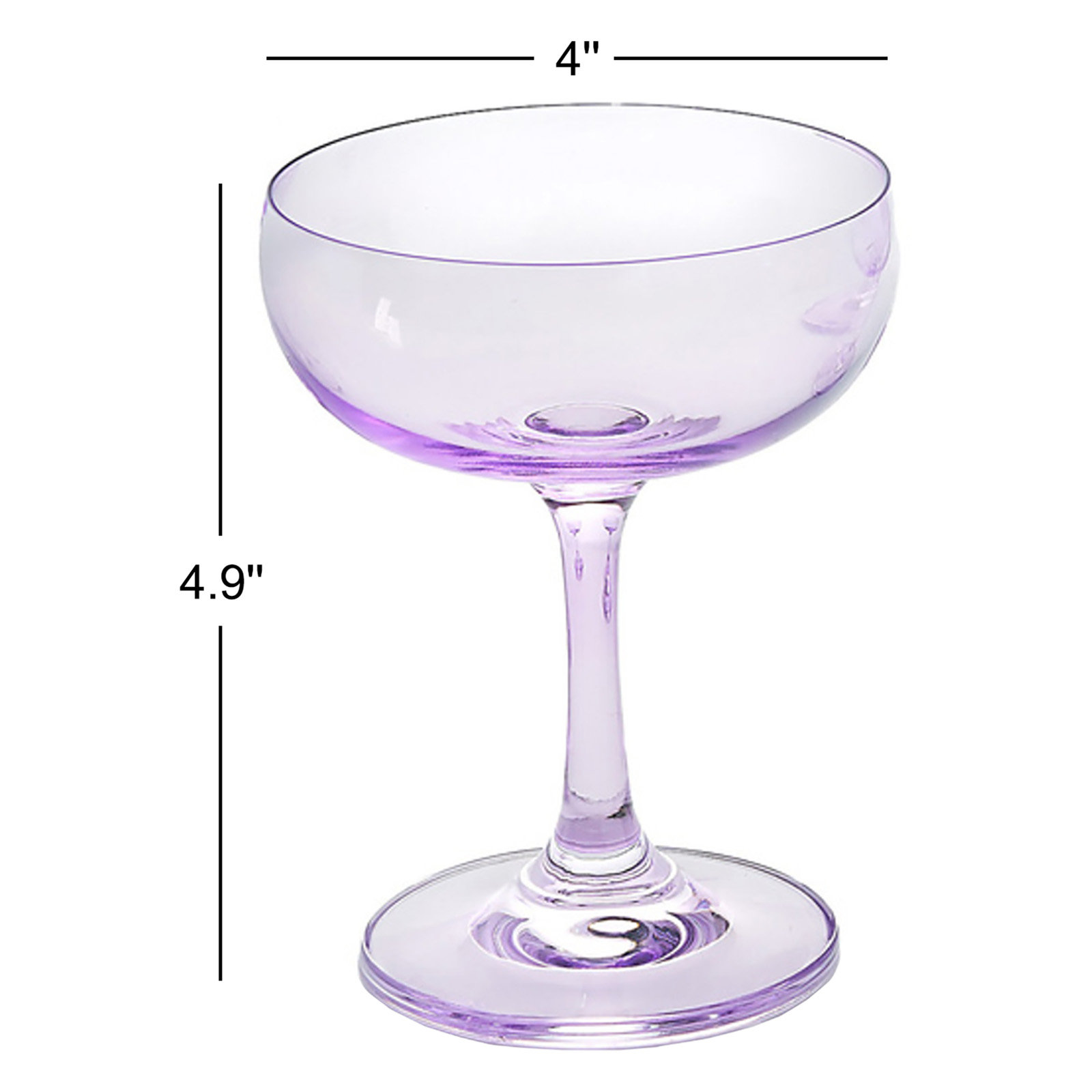 Veneto Crystal Coupe Glass, Amethyst