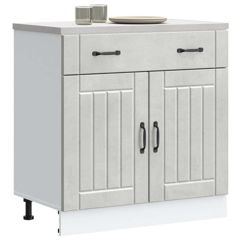 Kitchen Base Cabinet Lucca Engineered Wood, Concrete Grey