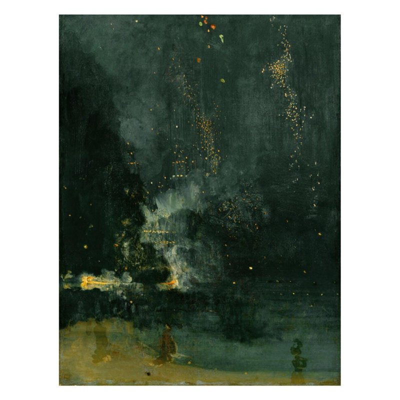 «Nocturne in the Falling Rocket» par James McNeill Whistler - Estampe numérique, H 28 po x l 22 po