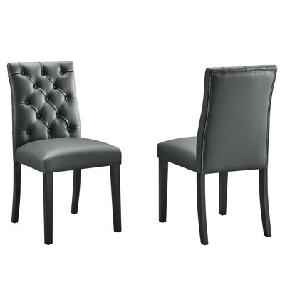 Modway Duchess Dining Chair Vinyl Set of 2