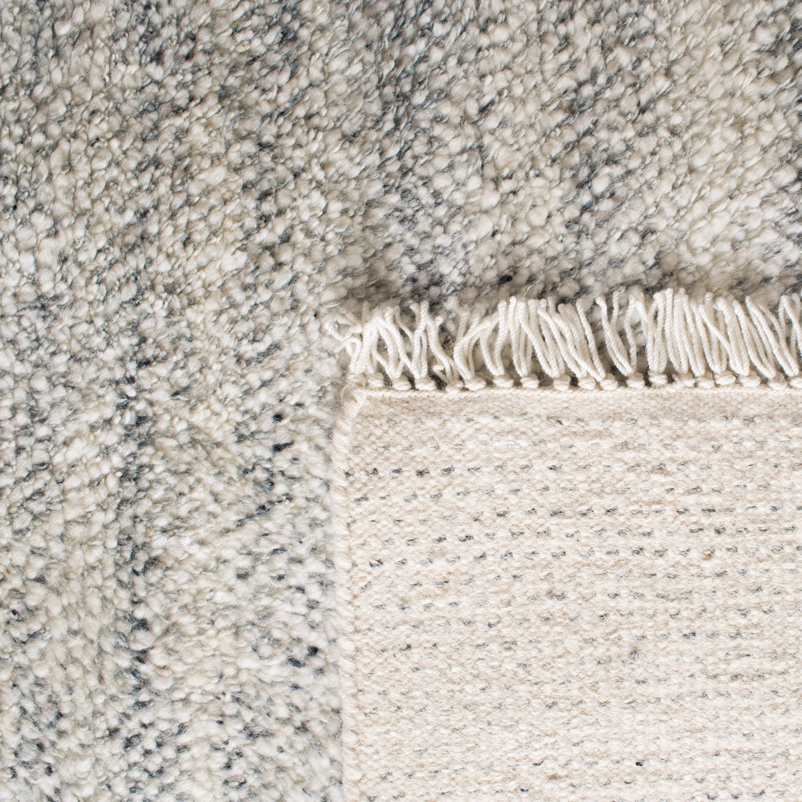 Wyly Light Gray Handmade Shag Wool Rug, Runner 2'3" x 8'
