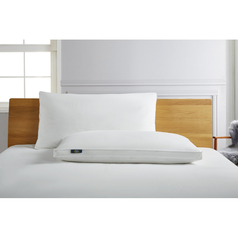 King White Goose Feather Down Fiber Side Sleeper Pillow Set