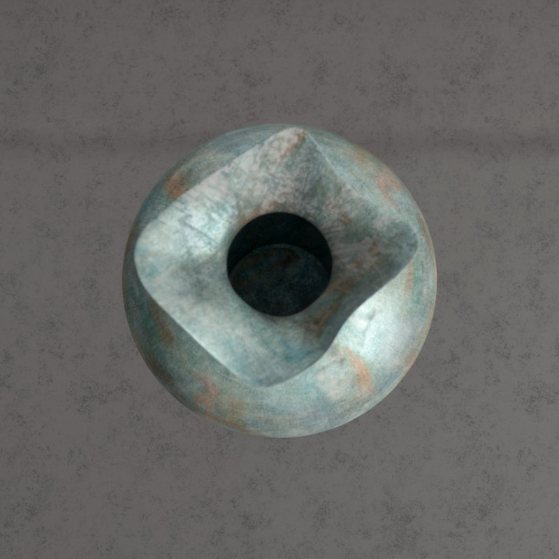 Pluto Metal Table Vase, 12" H x 9.25" W x 9.25" D
