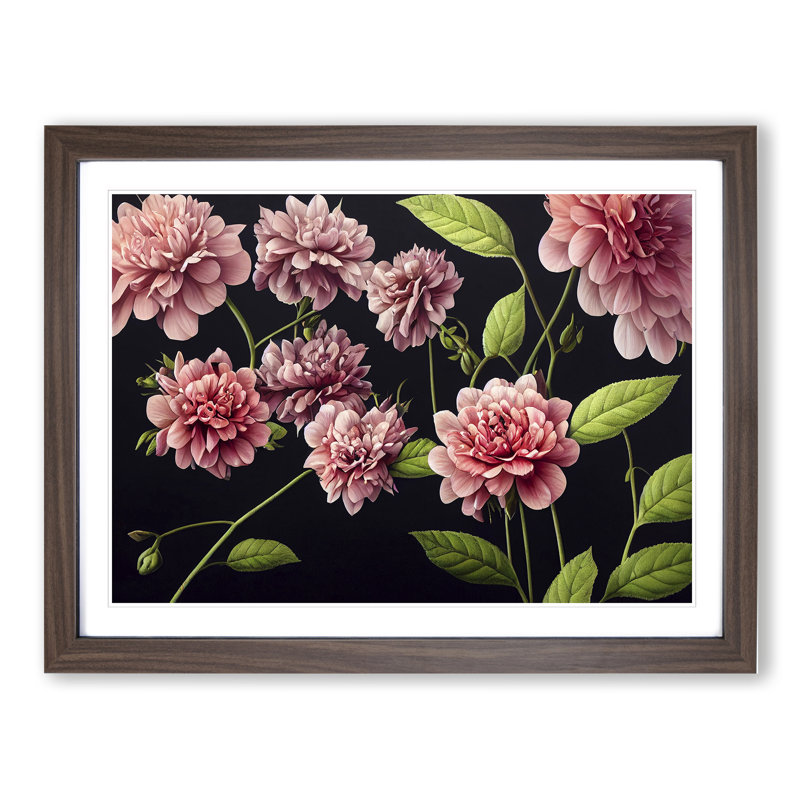 Majestic Flowers - Single Picture Frame Print, 25cm H x 34cm W x 2cm D, Walnut