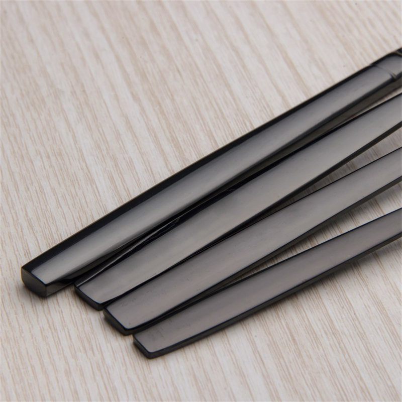 Latitude Run Meiman 24 Piece Cutlery Set , Service for 6, Satin Black