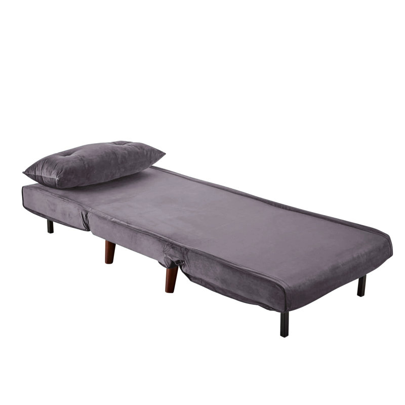 Lonara One Seater Upholstered Single Sofa Bed, Grey