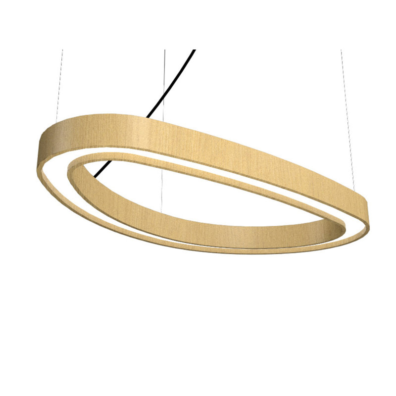 Luminaire suspendu géométrique à DEL 1 lumière Orgânica, 1.97" H x 31.5" W x 18.11" D, Or biologique
