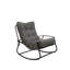 Chaise berçante ergonomique pour l'extérieur, chaise berçante de patio d'une capacité de 330 lb avec coussin épais, chaise en métal toutes saisons pour porche, cour, bord de piscine, gris foncé-685247937