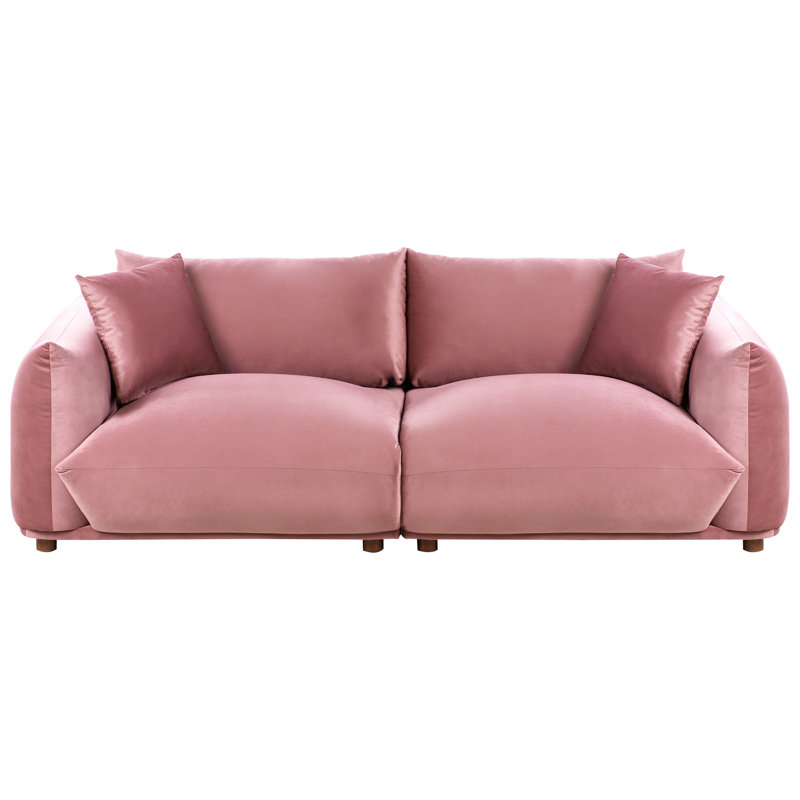 LUVOS 3 Seater Velvet Sofa, Pink