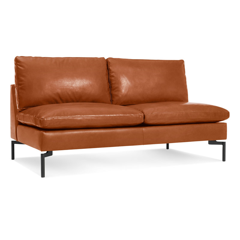 New Standard Upholstered 60'' Loveseat, Maharam Mode in Intaglio Crossweave, Black