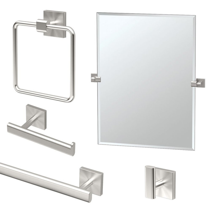 Elevate 5 - Piece Bathroom Hardware Set, Satin Nickel