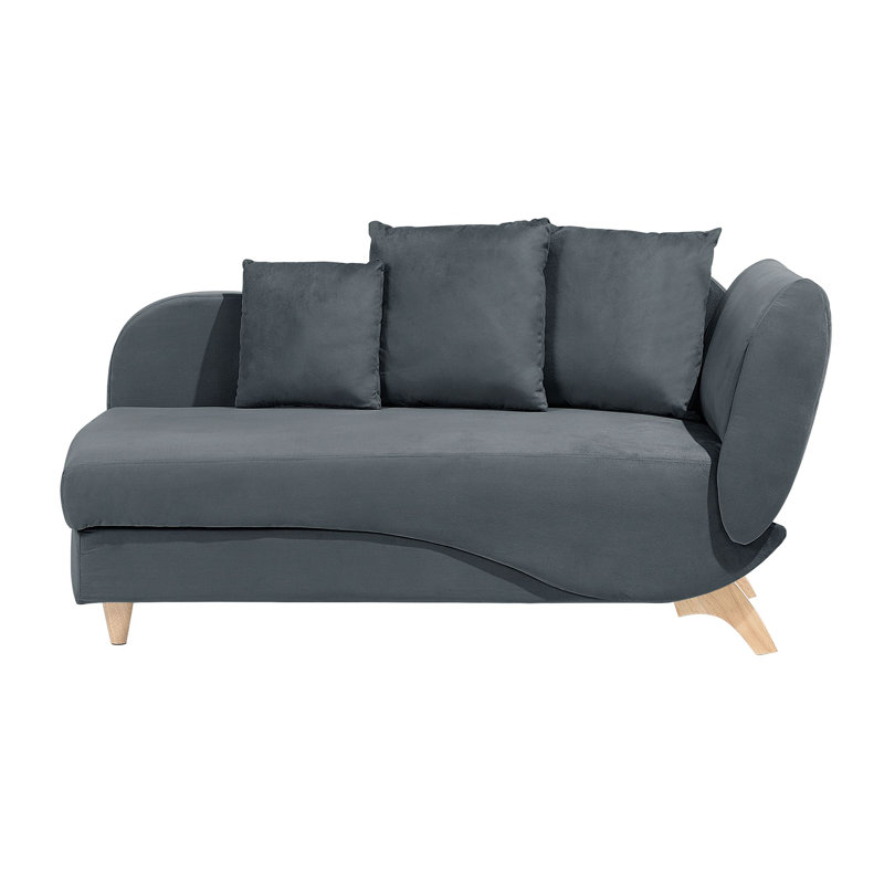 Chaz Upholstered Chaise Lounge, Dark Grey