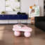 Table basse rose en forme de nuage de 101,6 cm (40 pouces) pour salon, magnifique plateau, grand espace de travail, 3 pieds, compatible avec les animaux de compagnie, montage facile des pieds par vis, surface élégante et spacieuse.