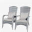 Chaise de patio avec coussins (coussin gris)