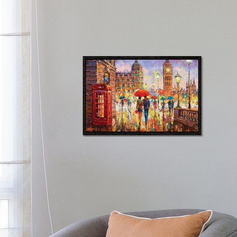 London IV by Andrej Ostapchuk - Print on Canvas, Black Framed, 66.04 cm H x 45.72 cm W