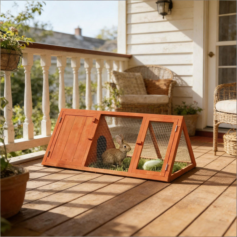 Cage en bois pour petits animaux, Orange