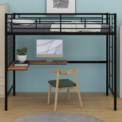 Metal Loft Bed With Desk And Metal Grid by Mason & Marbles