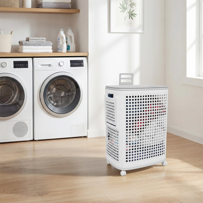Rolling Laundry Hamper Laundry Hamper with Lid Storage Bin with Handle