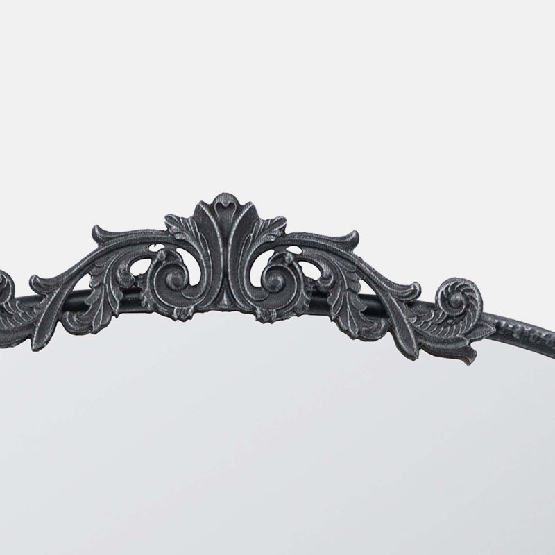 Miroir mural classique avec cadre d'inspiration baroque, Noir, noir, noir, noir, H 66,2 po x l 36 po