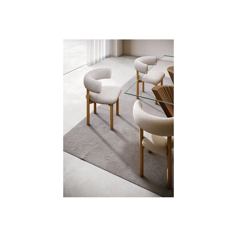 Bruno Upholstered Dining Chair, Sherpa Oat