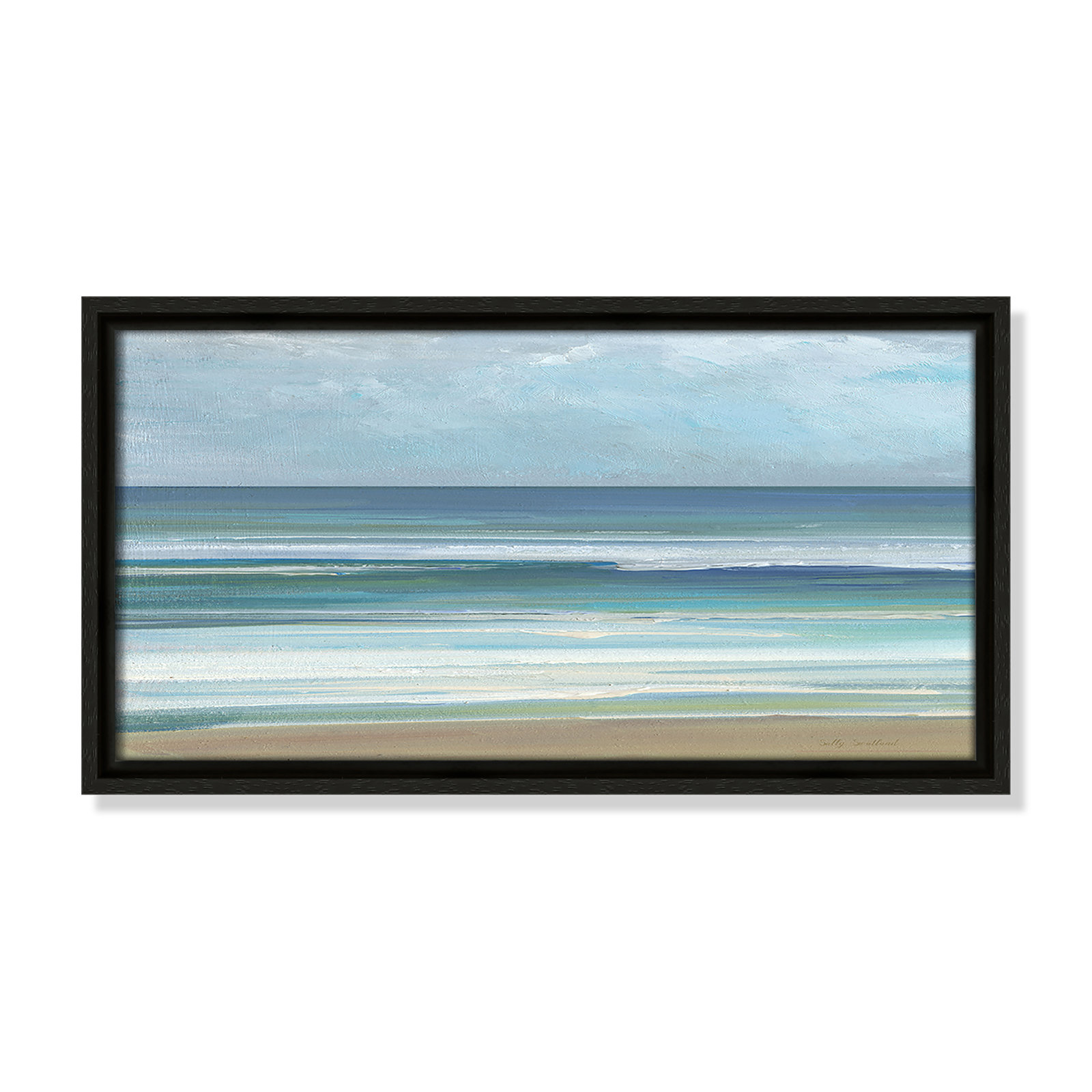 Gentle Waves I - Panorama Version Print by Sally Swatland, Espresso, 9.5" H x 17.5" W