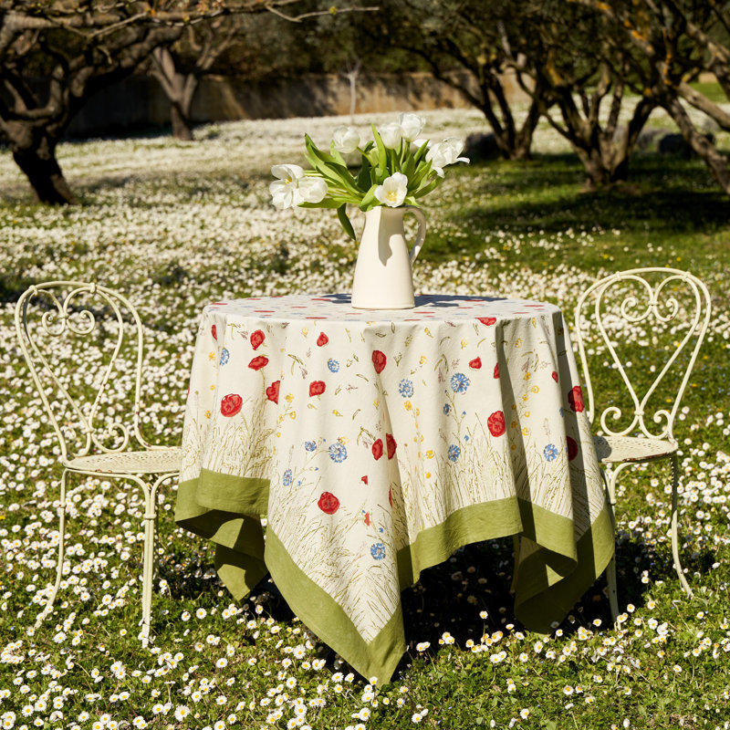 Springfields Handmade Floral Tablecloth, 71" W x 71" L