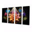 Motif géométrique de lotus rose géométrique et de cristaux mauves bleus - lotus 4 pièces-449454427