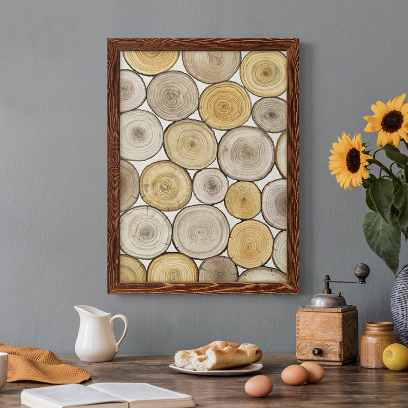 " Tree Ring Study II " Painting Print, Maple Framed, 23" H x 32" W x 1" D
