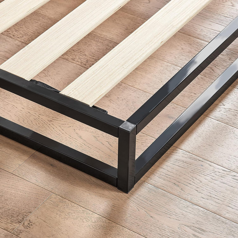 Metal Platform Bed with Mattress, Small Double (120 x 190cm)