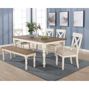 Retmen Modern Dining Room Table for 6 People - Cream