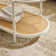 Table basse ovale en rotin blanc