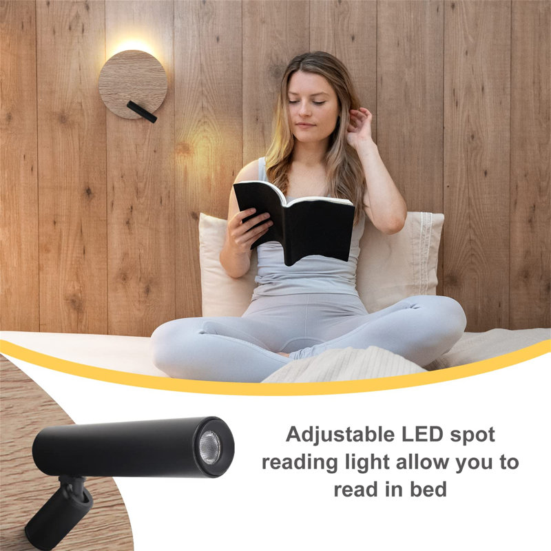 LED Spotlight, Wood/Black