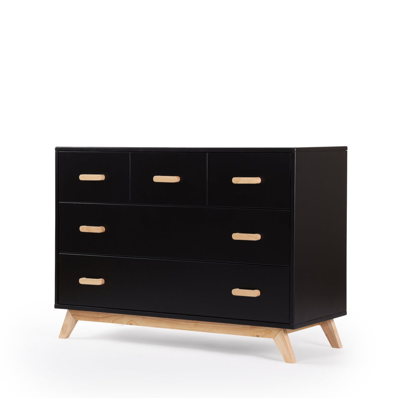 Soho 5-drawer dresser, Black/Natural