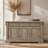 Hewitt 60" Transitional Sideboard – Wire-Brushed Gray · 3 Drawers & 2 Cabinets · Nickel Tone Hardware
