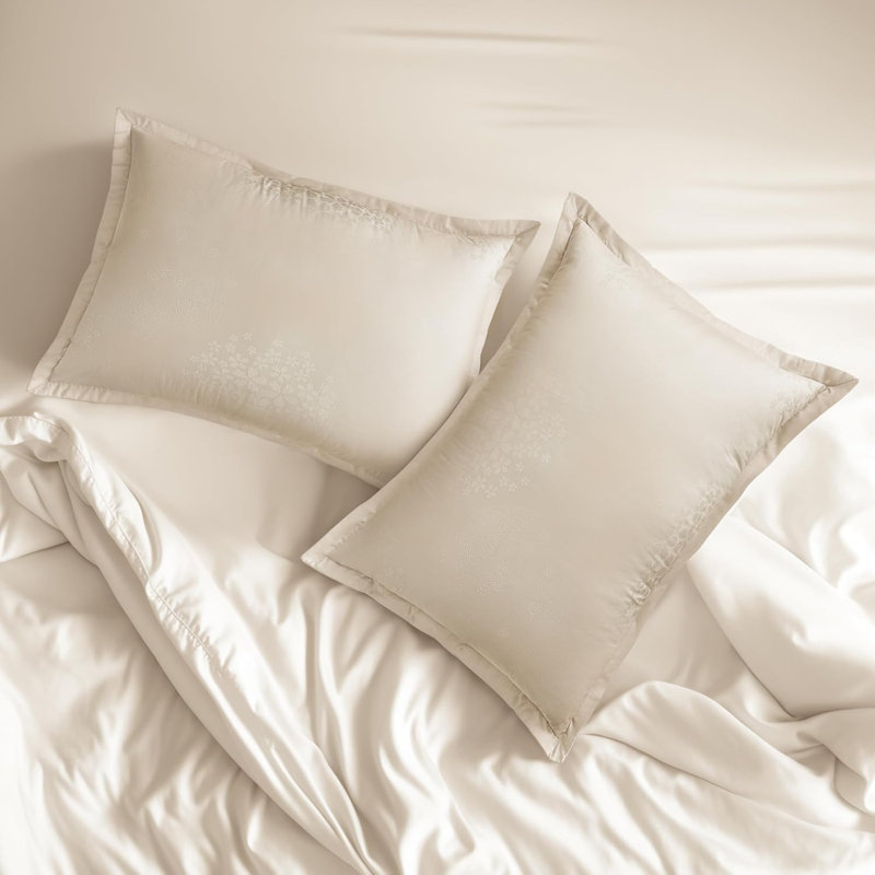 Sit-up Back Comfort WOWMAX Cotton Pillow Cases Standard Size Jacquard Satin Fabric Standard Pillow Cases, Breathable Pillow Covers with Envelop Closure, No Filler, Compression