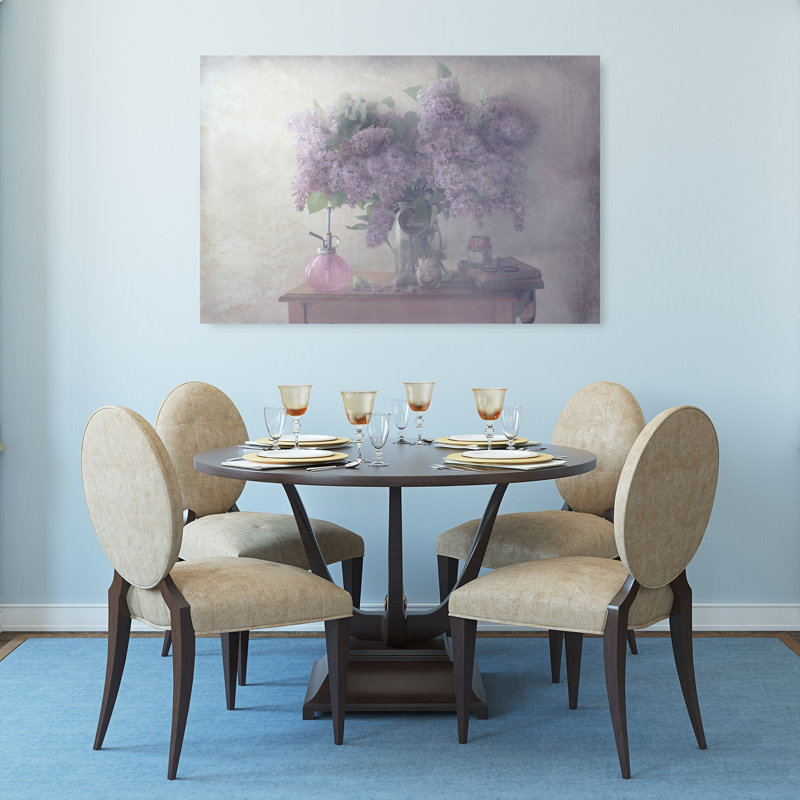 «Dreamy Lilac Still Life», impression d'art mural lilas rustique et romantique, H 32 po x l 48 po