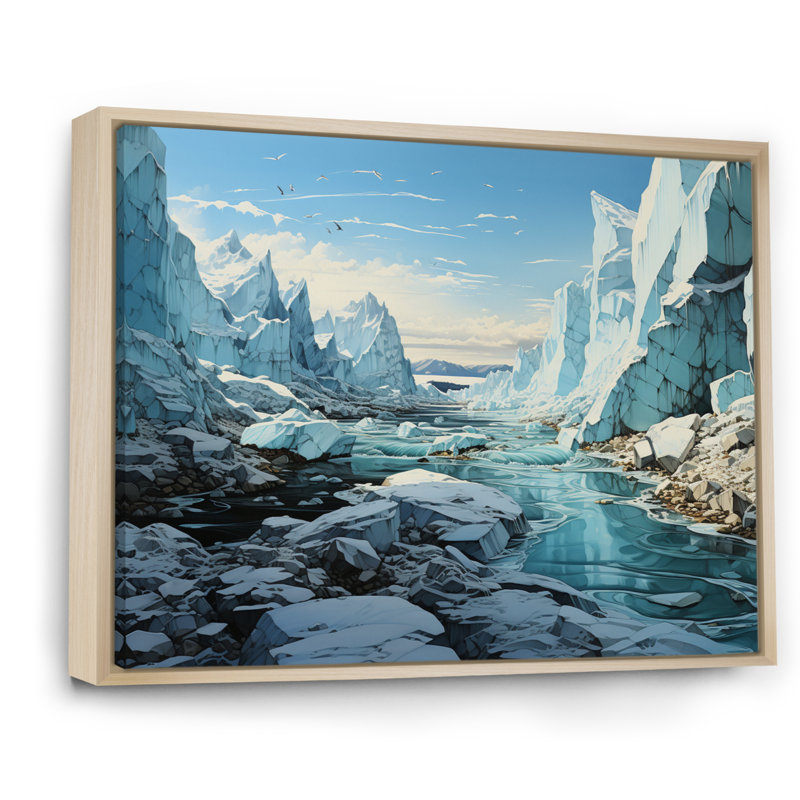Bittick Glacier Glacial Winter Symphony II - impression, H 30 po x l 40 po, Cadre naturel flottant