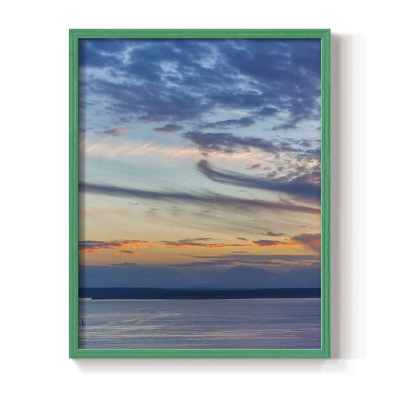 «Cloud Variations», reproduction encadrée - bois massif, Vert, H 10 po x l 8 po