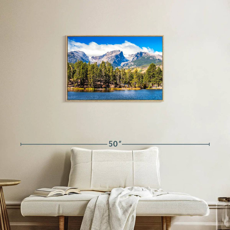 Rocky Mountain, Colorado, Cadre flottant en bois naturel, 31 po x 21 po