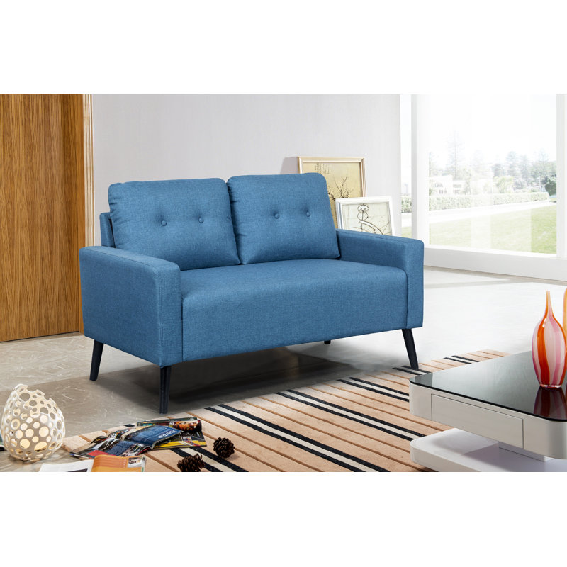 Ratcliffe Upholstered 55'' Loveseat, Ocean Blue