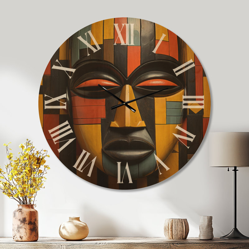 Horloge murale africaine surdimensionnée Kente II, Oversized