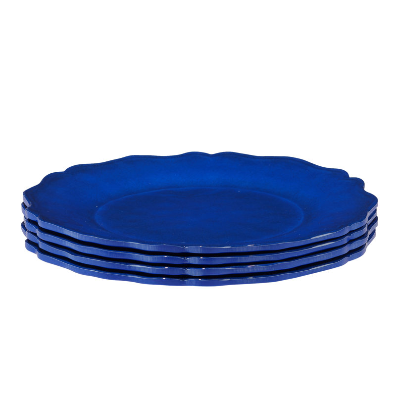Ensemble de 4 assiettes à salade bleu indigo craquelé 9 po