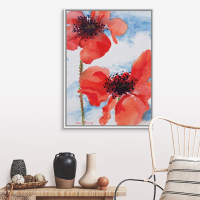 Reproduction d’art sur toile, "coquelicots" par Joan Thewsey