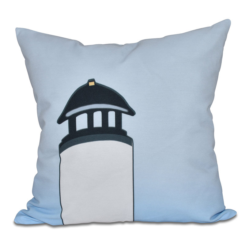Housse de coussin carrée à imprimé Safe port, H 20 po x l 20 po, Blanc