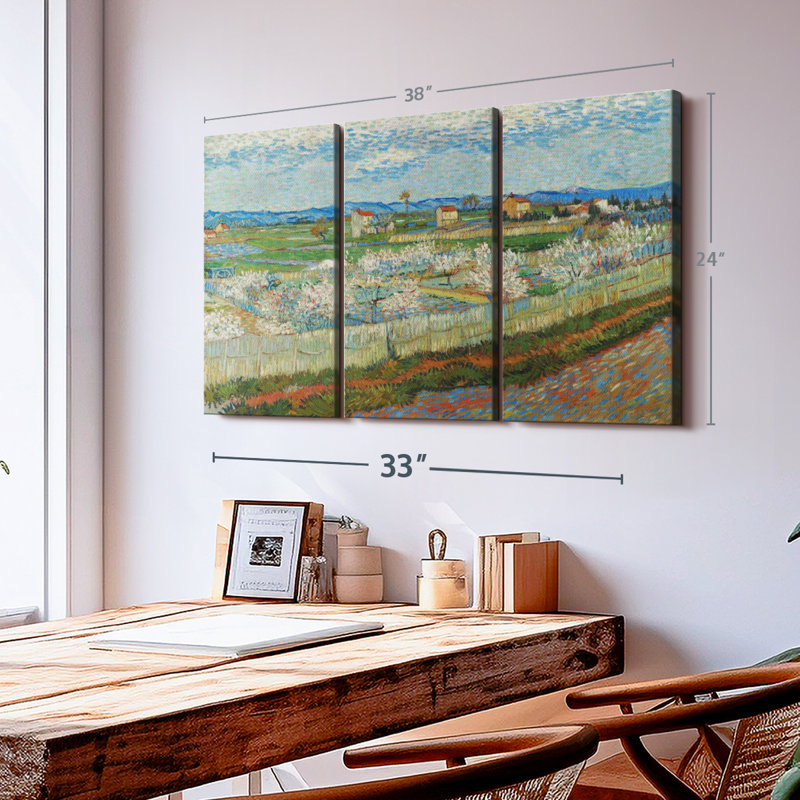 " Peach Trees In Blossom ", 24" H x 38" W