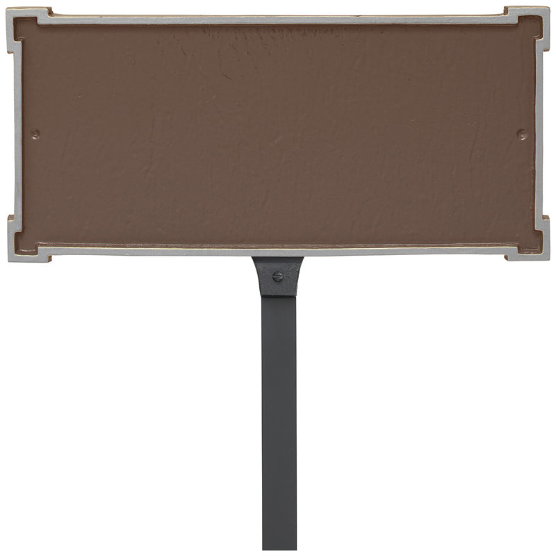 New Yorker 1-Line Lawn Address Sign, Yes, Sand/Silver