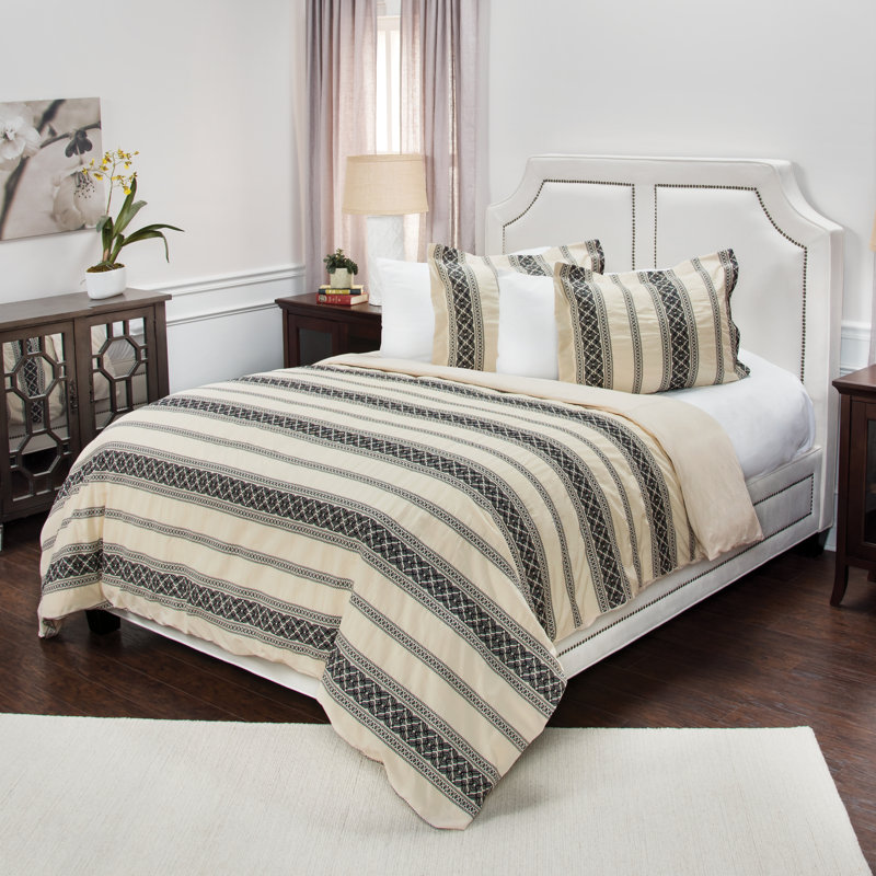 Ensemble de housse de couette en coton Cherie, Housse de couette grand et 2 taies décoratives