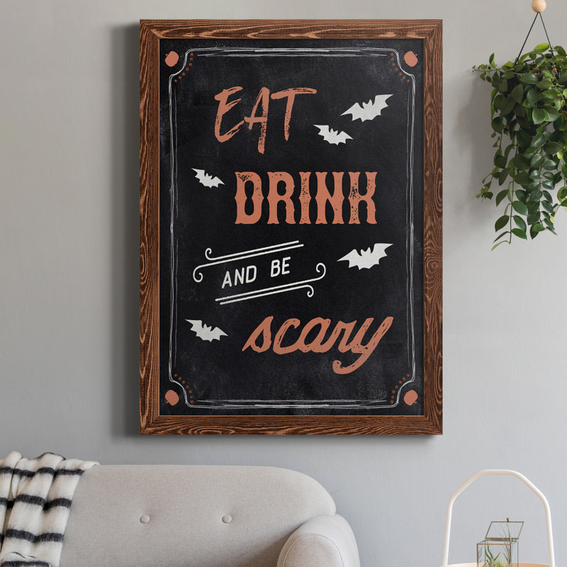 «Be Scary», art textuel sur toile, H 24 po x l 18 po x P 1,5 po, Érable