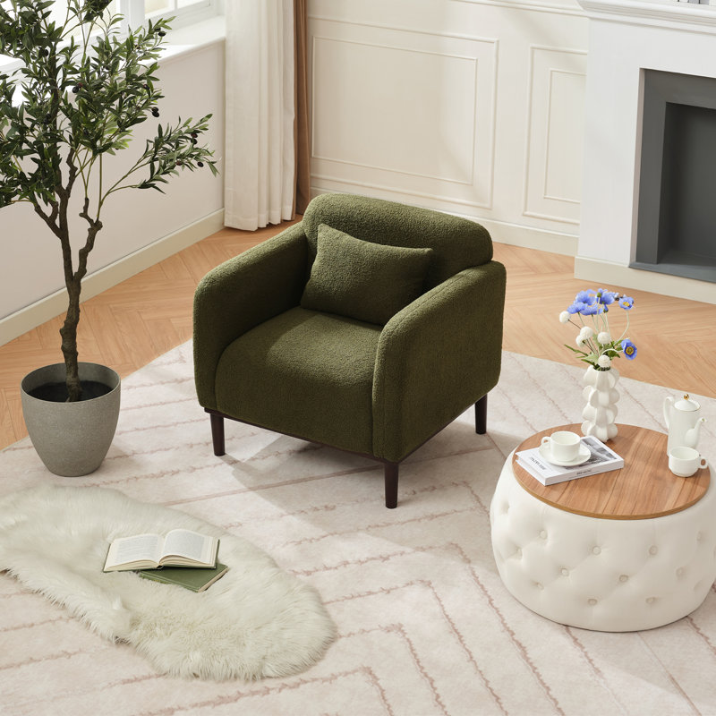 Fauteuil large de 32,5 po Glyna, Mélange de polyester vert